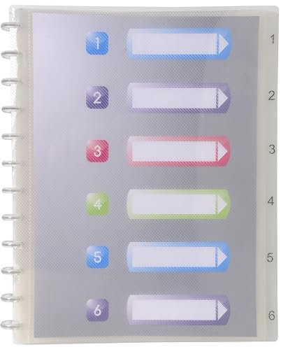 Exacompta - Réf. 86320E - 1 Protège-documents amovibles à anneaux - 30 pochettes cristal lisse - intercalaires rigides imprimés détachables - couverture en polypro rigide - couleur cristal