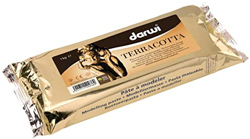 DARWI - DA0811000000C - Un Pain de Pâte à Modeler Naturelle - Malléable - séchage à l'air libre - Terracotta - 1 KG - Prête à l'emploi - Autodurcissante - Pour Enfants et Adultes - DARWI TERRACOTTA