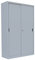 Großer Schiebetürenschrank komplett montiert grau 195x120x45cm (HxBxT) Schwebetürenschrank Büro Aktenschrank aus Stahl 550160