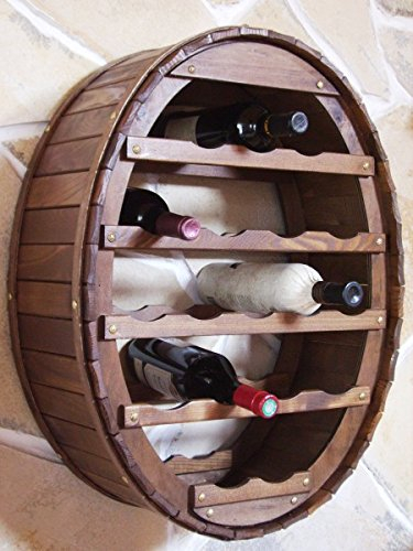 DanDiBo Scaffale Vini Botte-Vino per 18 Bottiglie Marrone Bar Porta Bottiglie Botte Scaffale a Parete