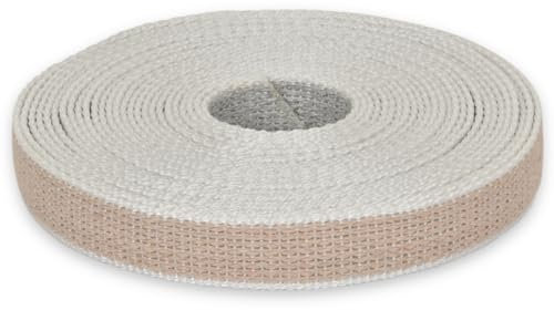 Corderie Italiane 006006503 Cintino in cotone 22 mm - 7,5 mt, beige/grigio perla