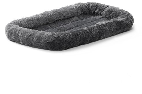 MidWest Homes for Pets - QuietTime XS-Hundebett - Kunstfell-Randpolster in Grau, ultraweich und maschinenwaschbar, für 59 cm große Käfige und Boxen, für kleine Hunde und Katzen