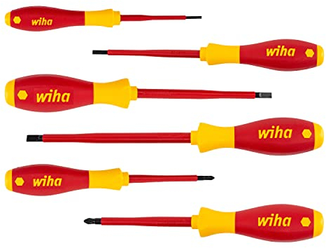 Wiha VDE SoftFinish Slotted/ Pozi Screwdriver Set 25477 (6 Pieces)