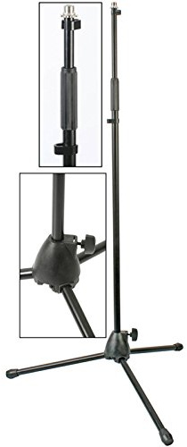 Pulse Pro Straight Mic Stand with Cable Clips - Heavy Duty