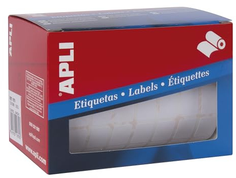 APLI 1679-Rollo etiquetas blancas permanentes 12,0 x 18,0 mm