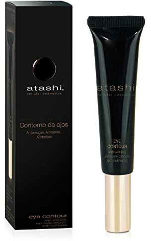 Atashi | Contorno De Ojos Antiarrugas, Antiojeras, Antibolsas | Tratamiento Antiedad | Corrige Arrugas Profundas, Bolsas y Ojeras | Rejuvenece la Mirada | Con Retinol, Haloxyl, Vitamina C y E | 15ml