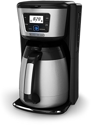 BLACK+DECKER 12-Cup Thermal Coffeemaker, Black/Silver, CM2035B