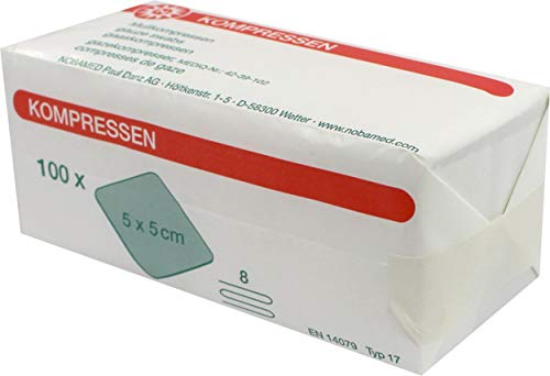 Kompressen 100 Stück von Noba 8-fach, 5 x 5 cm