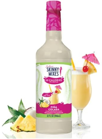 Jordan's Skinny Mixes Pina Colada Mix, Flavored Cocktail Mixer for Drinks, Tropical Drink Flavoring for Cocktails & Mocktails, Low Calorie, Gluten Free, Keto Friendly, 32 Fl Oz, 1 Pack