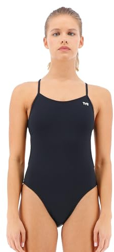 TYR Women's Durafast One Solids Swimsuit, Black, Size 30