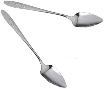 Grapefruit Löffel, Edelstahl, Wellenschliff, 2 Stück