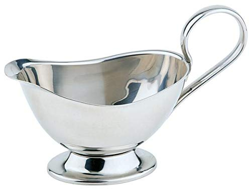 APS hochwertige Edelstahl-Sauciere, Weihnachtsessen, Braten-/ Dessertsoße, Tafelgeschirr, für 250 ml, 16 x 7,5 cm, H: 9 cm