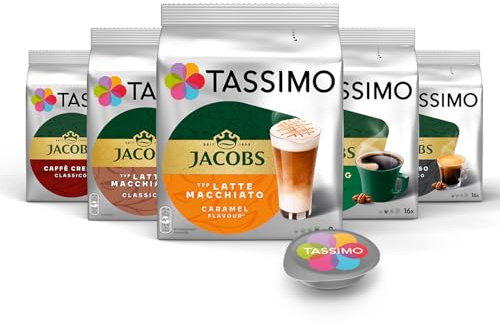 Tassimo Kapseln Probierbox, Vielfaltspaket, 64 Pads, 5 Sorten
