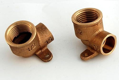 2x Rotguss Deckenwinkel 15mm - 1/2' / 4472g Rotgussfitting red brass gunmetal