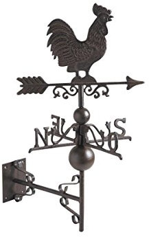 AUBRY GASPARD - Girouette Coq Fonte - 44 x 23 x 64 cm - Poids 3.60 kg - Non Montée - Fixation Non Fournie - Décoration Jardin - Indique Direction Vent - Élégant Solide