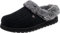 Skechers Women's Keepsakes - Ice Angel slipper, Black Cable Knit Sweater Faux Fur Trim, 5.5 UK