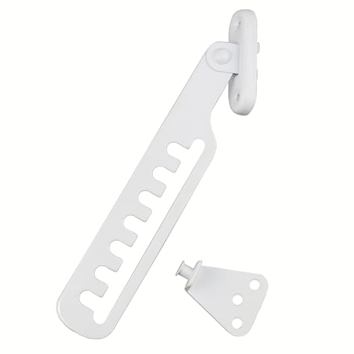 Fensterstellstange Fensterkippsicherung Fensterschere Kippschere Fensterfeststeller Zuschlagschutz Fensterriegel (1, Weiss lackiert)
