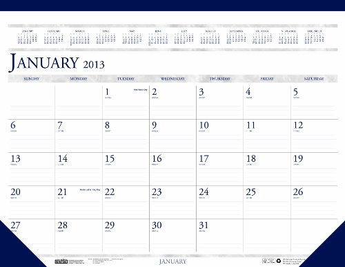 House of Doolittle Desk Pad Calendar 12 Months January 2013 to December 2013, 22 x 17-Inches, Leatherette Strip at The Top, Recycled (HOD150HD)