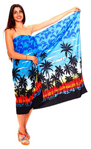 V.H.O. Funky Chemise Hawaienne, Sarong Beach, Bleu