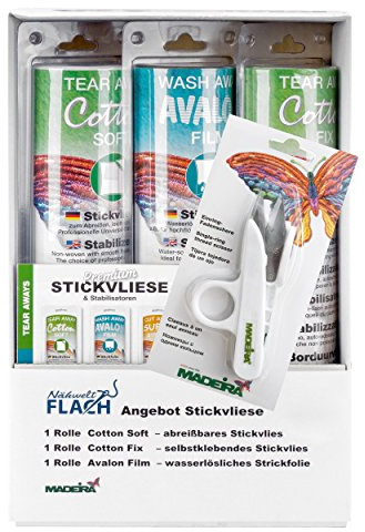 MADEIRA Vlies Set 3teilg Einring-Fadenschere