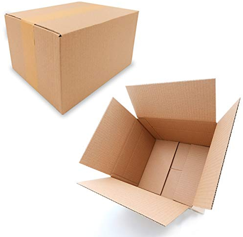 verpacking Faltkartons 250 x 200 x 140 mm Braun (Außenmaß 255 x 205 x 150 mm) variable Höhe bei 60 mm KK 26 1-wellig Versandkarton mittelgroß DHL Päckchen M DPD S GLS S H Paket S Karton (25 Stück)