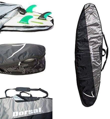 DORSAL Travel Shortboard and Longboard Surfboard Board Day Bag Cover 8'6 Black/Grey