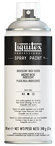 Liquitex 4450239 Professional Acryl Spraydose 400ml – Irisierendes Reich - Silber – Lichtecht, frostbeständig, mattes Finish, für Innen- & Außenbereich