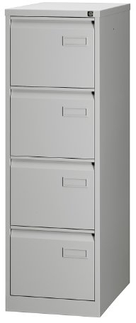 BISLEY Light Hängeregistraturschrank, einbahnig, DIN A4, 4 HR-Schubladen, 100 Prozent Schubladenauszug, Metall, 645 Lichtgrau, 62.2 x 41.3 x 132.1 cm
