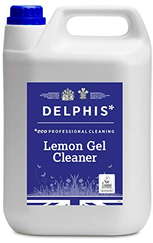 Delphis Eco Commercial Lemon Gel Cleaner Concentrate 5ltr | Plant-based, eco-friendly, EU Ecolabel Accredited | Multi-Purpose Cleaner & Degreaser for Floors, Walls & Tiles