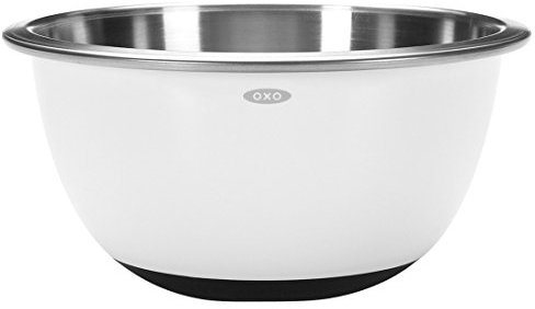 OXO Good Grips Stainless Steel Mixing Bowl, 2.8 L - White