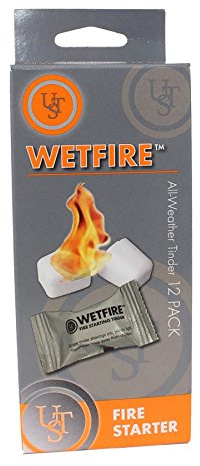 ust WetFire Tinder with Lightweight, Compact Design, Individual Packaging and 5 Year Shelf Life for Hiking, Backpacking, Camping and Outdoor Survival