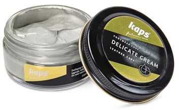 Kaps Crème Délicate – Crème De Cirage Cuir Naturel Et Synthé – Soin Chaussures Professionnel – Soin Intensif Du Cuir Et Nourrissant– Pot Verre 50ml – Plusieurs Couleurs (404 - Platine)