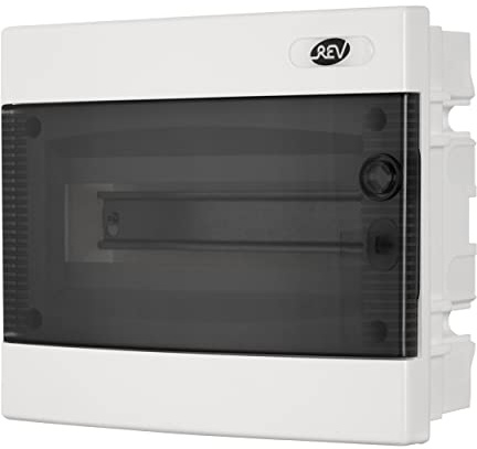 REV 0515504555 Sicherungskasten, Verteilerkasten 1-reihig 12TE, 400V, 112x287x234mm , weiss