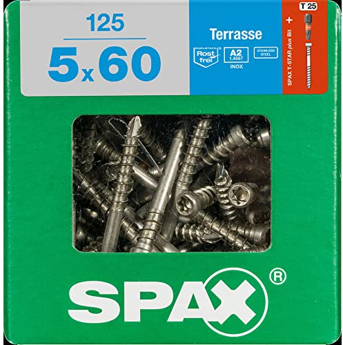 Spax Befestigungen SPAX 4507000500606 - Tornillo para terraza (5 x 60 cm, XXL, 125 unidades)