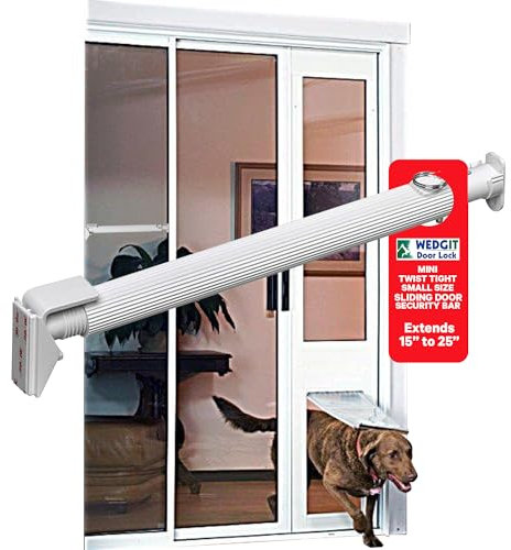 Wedgit Barra di sicurezza per porte e finestre scorrevoli, misura piccola, regolabile, si estende da 38,1 cm a 63,5 cm (misura piccola)