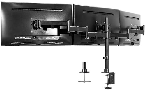 VIVO Triple Monitor Adjustable Heavy Duty Mount, Articulating Stand for 3 LCD Screens up to 24 inches STAND-V003M