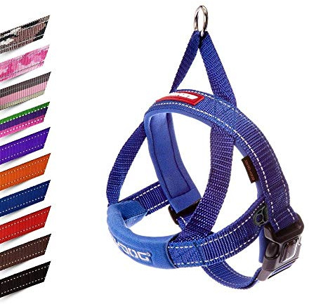EzyDog Quick Fit Dog Harness | Dog Harness Small, Medium, Large, K9 Dog Harness, Reflective Stitching, Water Resistant Materials, No Pull (Blue)