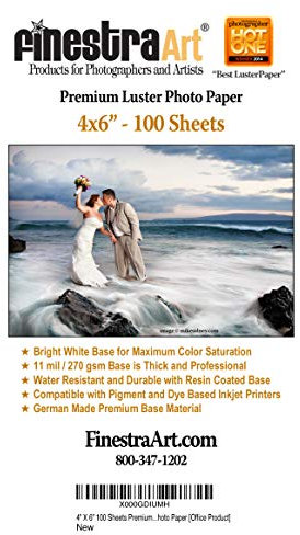 4 X 6 Premium Luster Inkjet Photo Paper - 100 Sheets