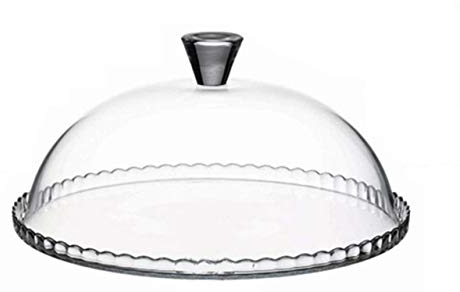 SWEET HOME Piatto tondo in vetro per torta e dolci con campana cupola cloche in vetro trasparente cod.2195119 cm 15h diam.32 by Varotto & Co.