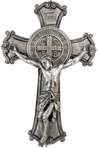 St Saint Benedict Wall Cross Crucifix Medal Catholic House Exorcism Relief