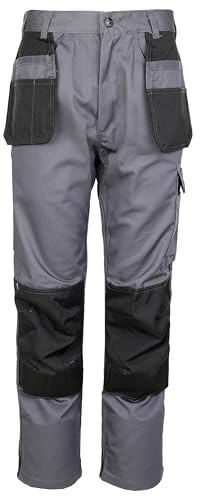 TuffStuff Mens 710 Excel Contrast Work Trousers, Grey, 30W / 30L UK