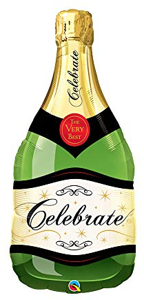 Qualatex 16122 Celebrate Bubbly Wine Bottle Foil Balloon 01ct, 39-Inch