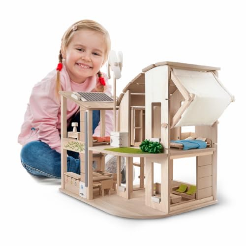 PLAN Toys - 'Green' Doll's House with Furniture