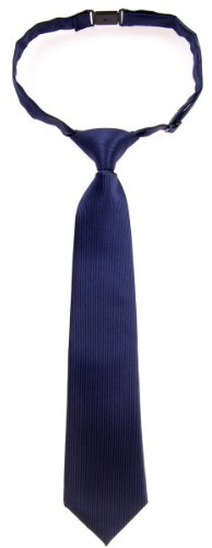 Retreez Corbata Pre-atada de microfibra de color liso sólido para niño Azul marino - 24 meses - 4 años