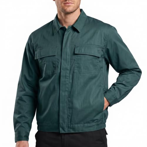 Stenso Chaqueta de trabajo para hombre Pluton - chaqueta de cintura para hombre con bolsillos multifuncionales - chaqueta de trabajo - Verde XL