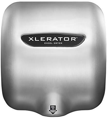 XLERATOR XL-SB Automatic High Speed Hand Dryer with Brushed Stainless Steel Cover and 1.1 Noise Reduction Nozzle, 12.5 A, 110/120 V