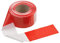 Connex Absperrband 100 m x 80 mm - rot / weiß - Beidseitig bedruckt - UV-beständig & reißfest - Aus Polyethylen (PE) / Warnband / Flatterband / Markierungsband / Absperrungsband / DY2700591