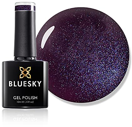 Bluesky Gel Nail Polish, Rock Royalty 80524, Dark, Glitter, Purple,Wine Long Lasting, Chip Resistant, 10 ml (Requires Drying Under UV LED Lamp)