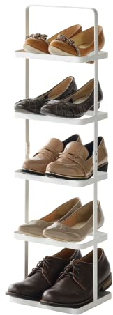 Yamazaki 2478 TOWER Schuhregal, weiß, Stahl, Minimalistisches Design, 22 x 18 x 77,5 cm (LxBxH)