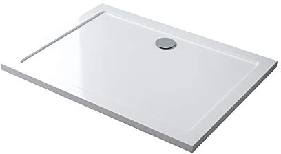 Mai & Mai Plato de Ducha 80x140x4 cm – Acrílico Blanco Rectangular, Antideslizante y Resistente, Instalación a Ras de Suelo o Sobresuelo Faro2